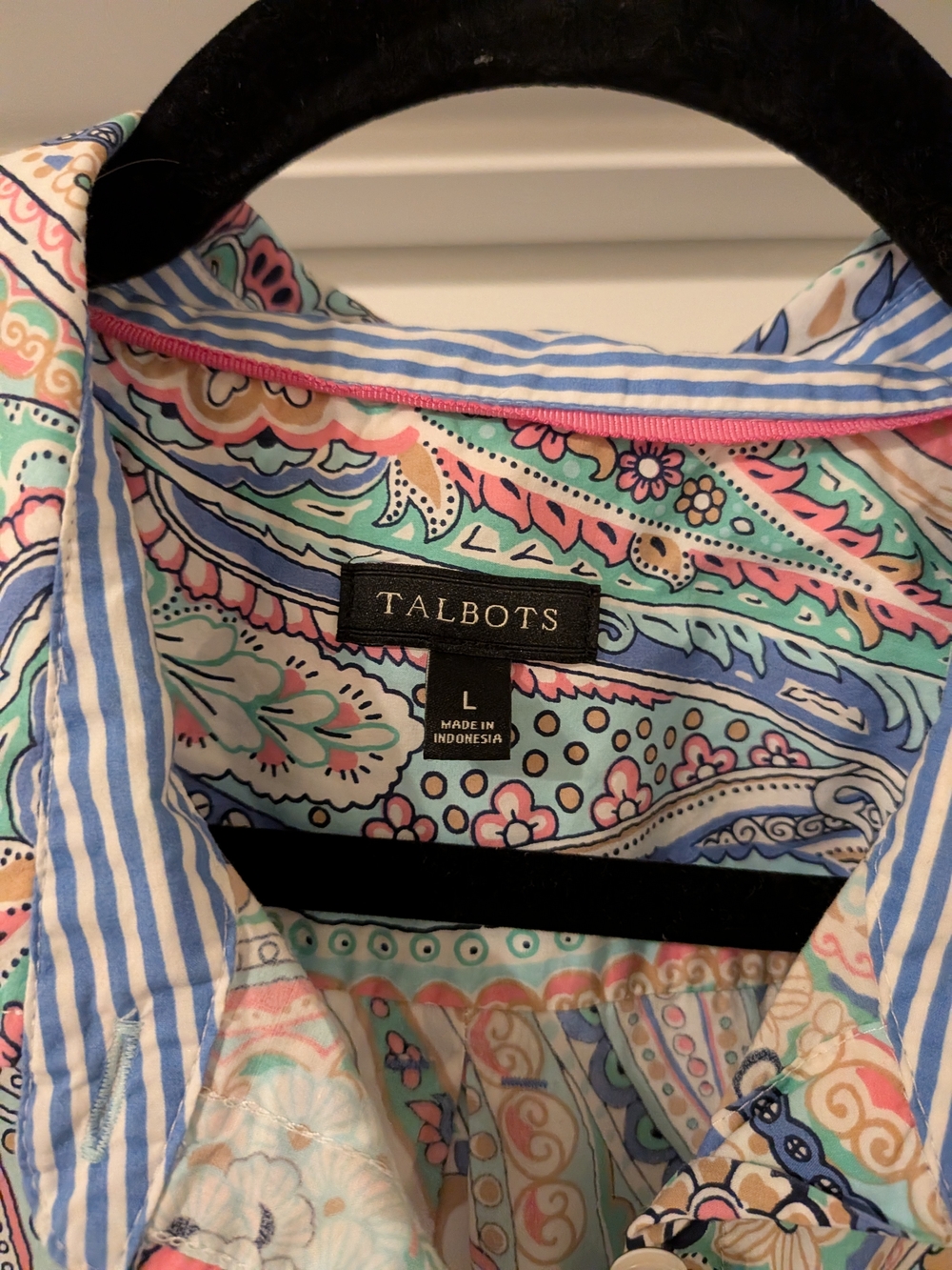 Talbots Pastel Paisley Button-Down Shirt - Multi Pastels - Picture 2 of 3